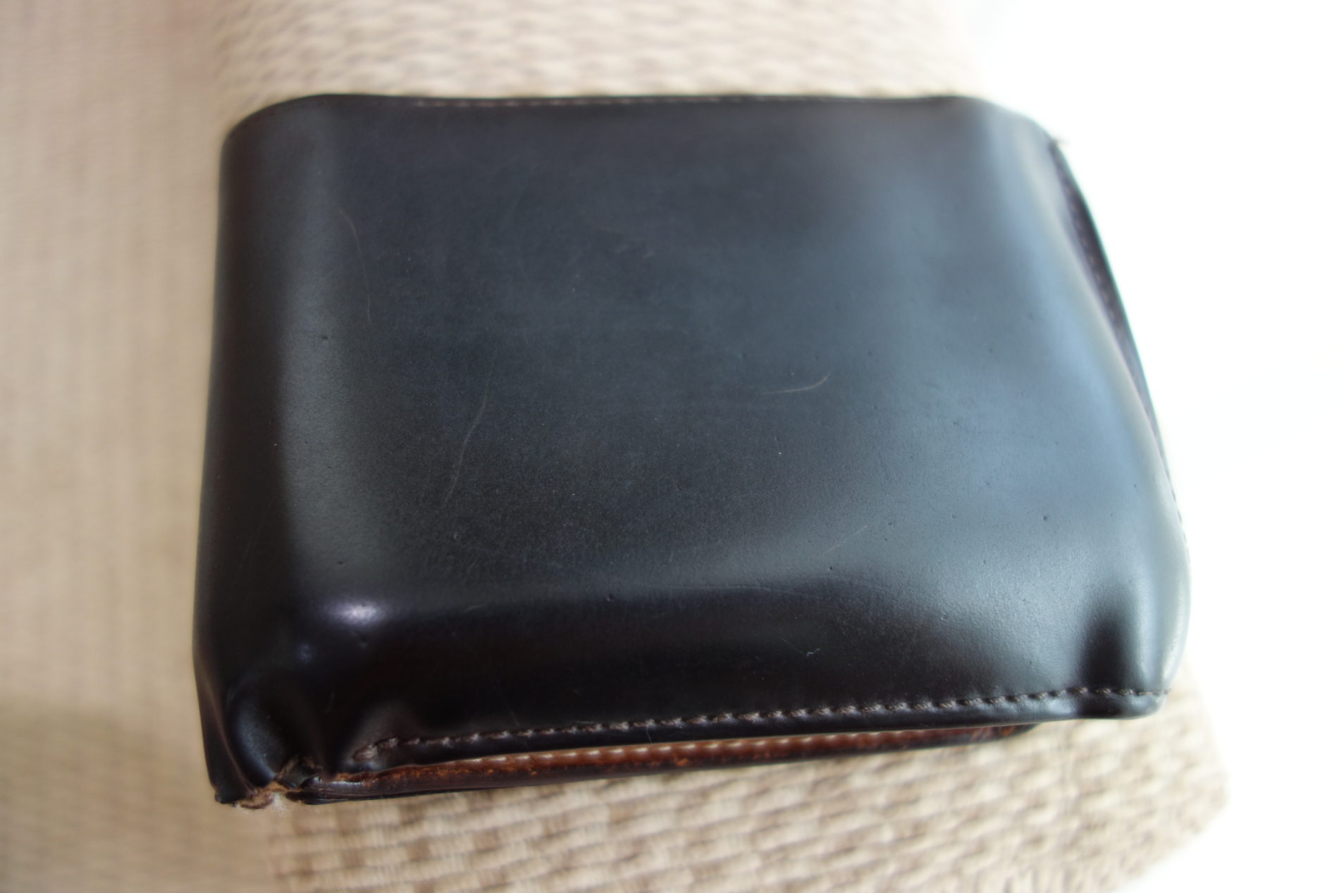 GANZO,2つ折り財布,コードバン,16年,エイジング